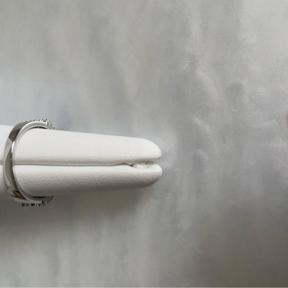 Sterling Silver Tanzanite and White Zircon Gemstone Band Ring Size 7 - Picture 5 of 12